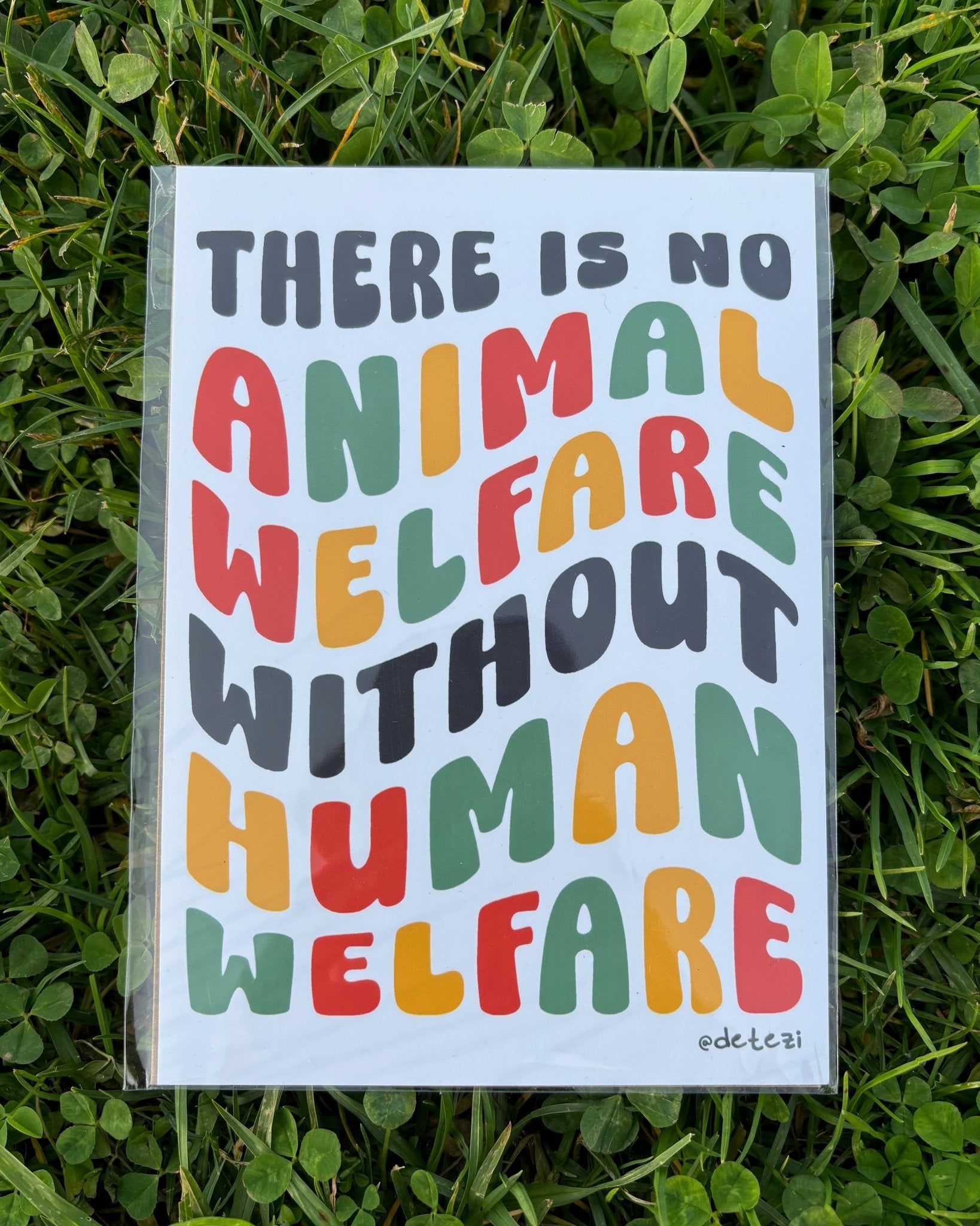 There Is No Animal Welfare Without Human Welfare | Giclee Fine Art Print - Detezi Designs - 