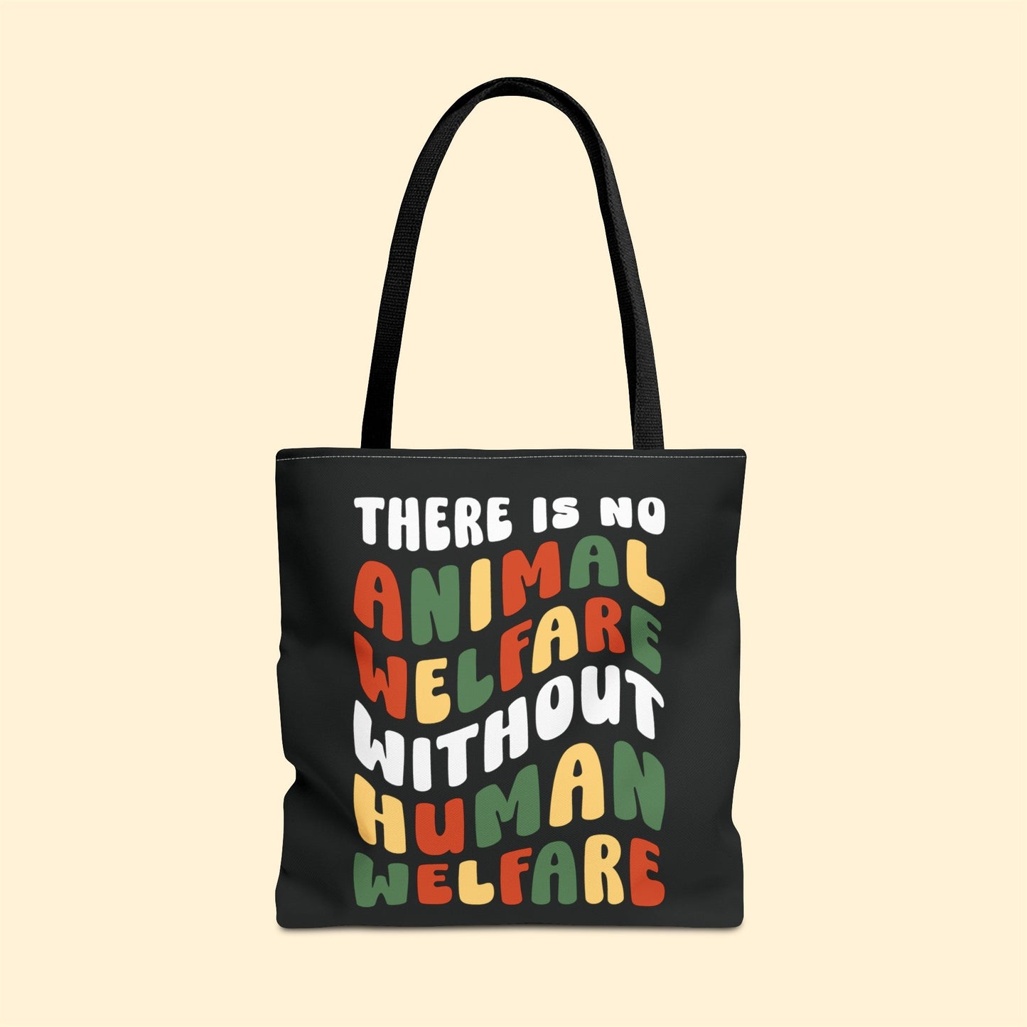 There Is No Animal Welfare Without Human Welfare | Retro Style | Tote Bag - Detezi Designs-16625945605938502375