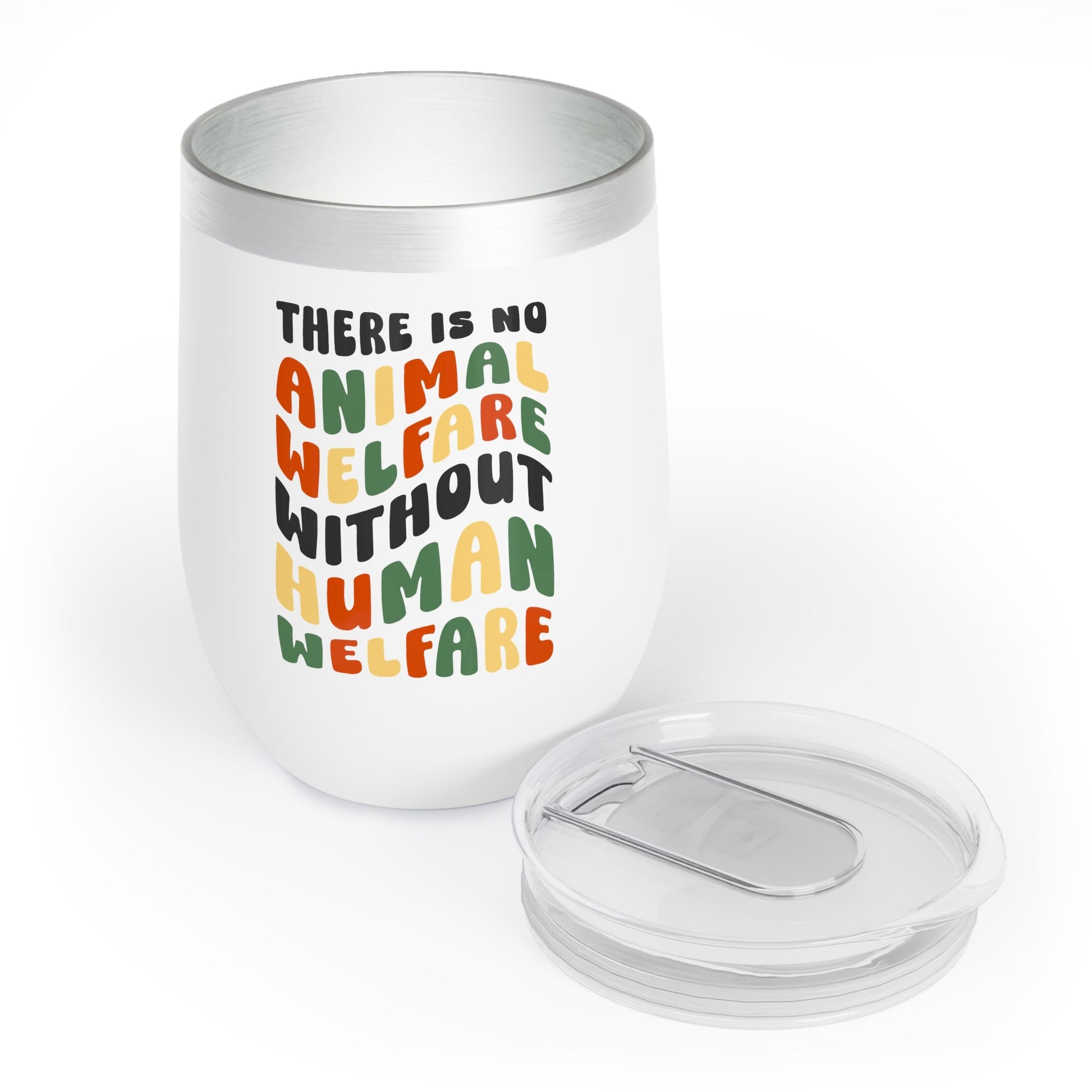 There Is No Animal Welfare Without Human Welfare | Retro Style | Wine Tumbler - Detezi Designs-17940331885787026535