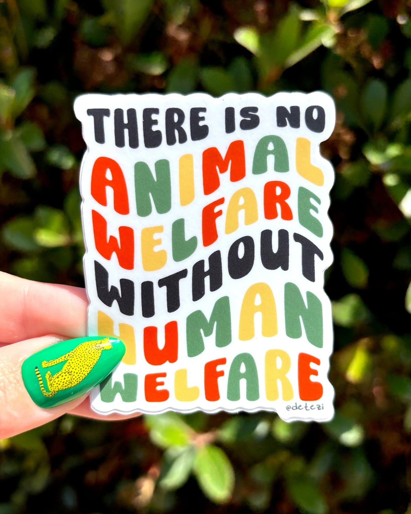 There Is No Animal Welfare Without Human Welfare | Vinyl Sticker - Detezi Designs - 