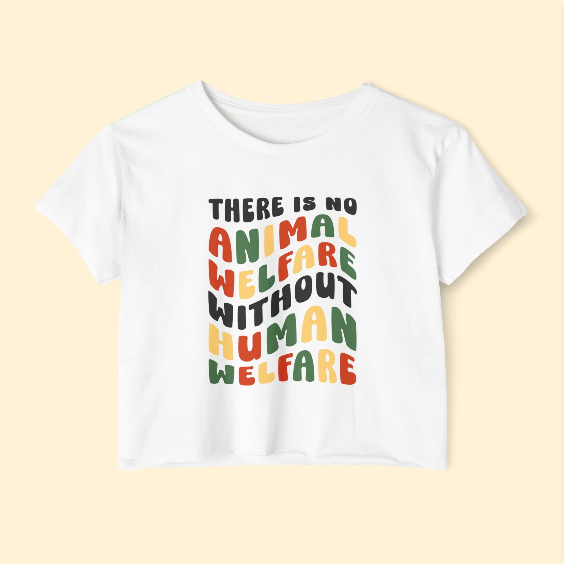 There Is No Animal Welfare Without Human Welfare | Women's Festival Crop Top - Detezi Designs-23598081103841121817