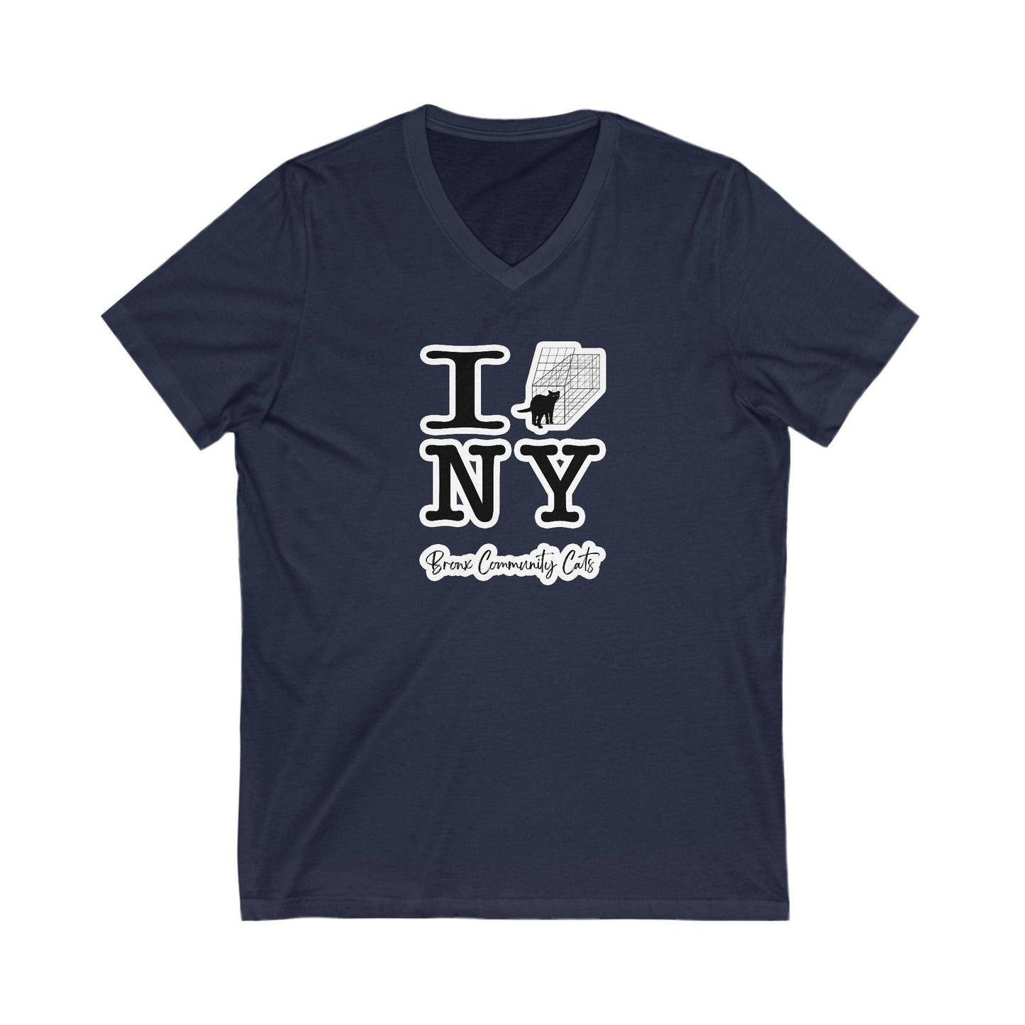 TNRM NY| FUNDRAISER for Bronx Community Cats | Unisex V - Neck Tee - Detezi Designs - 11935919673099195807