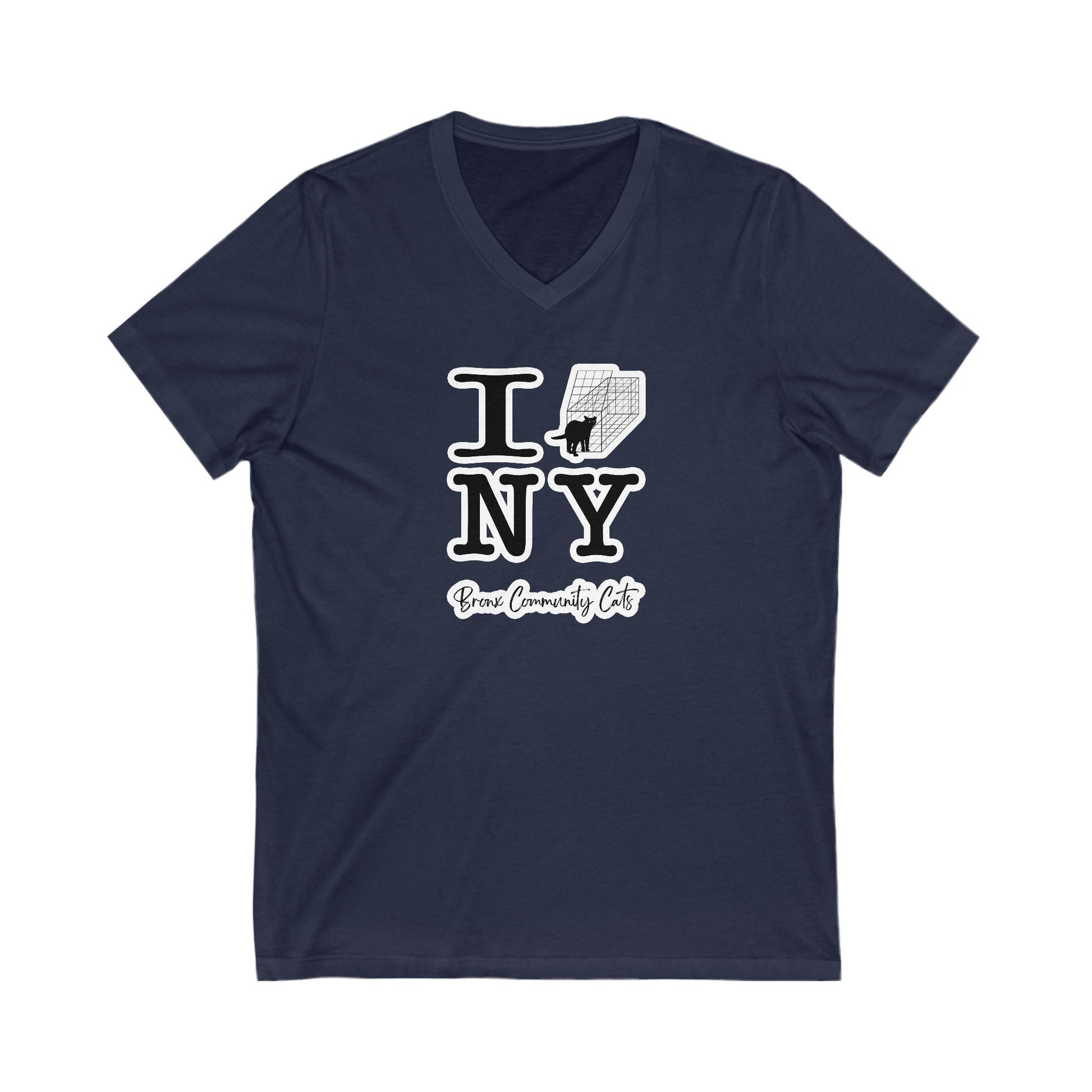 TNRM NY| FUNDRAISER for Bronx Community Cats | Unisex V - Neck Tee - Detezi Designs - 11935919673099195807