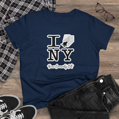 TNRM NY | FUNDRAISER for Bronx Community Cats | Women's Midweight Cotton Tee - Detezi Designs - 11217360083806482564