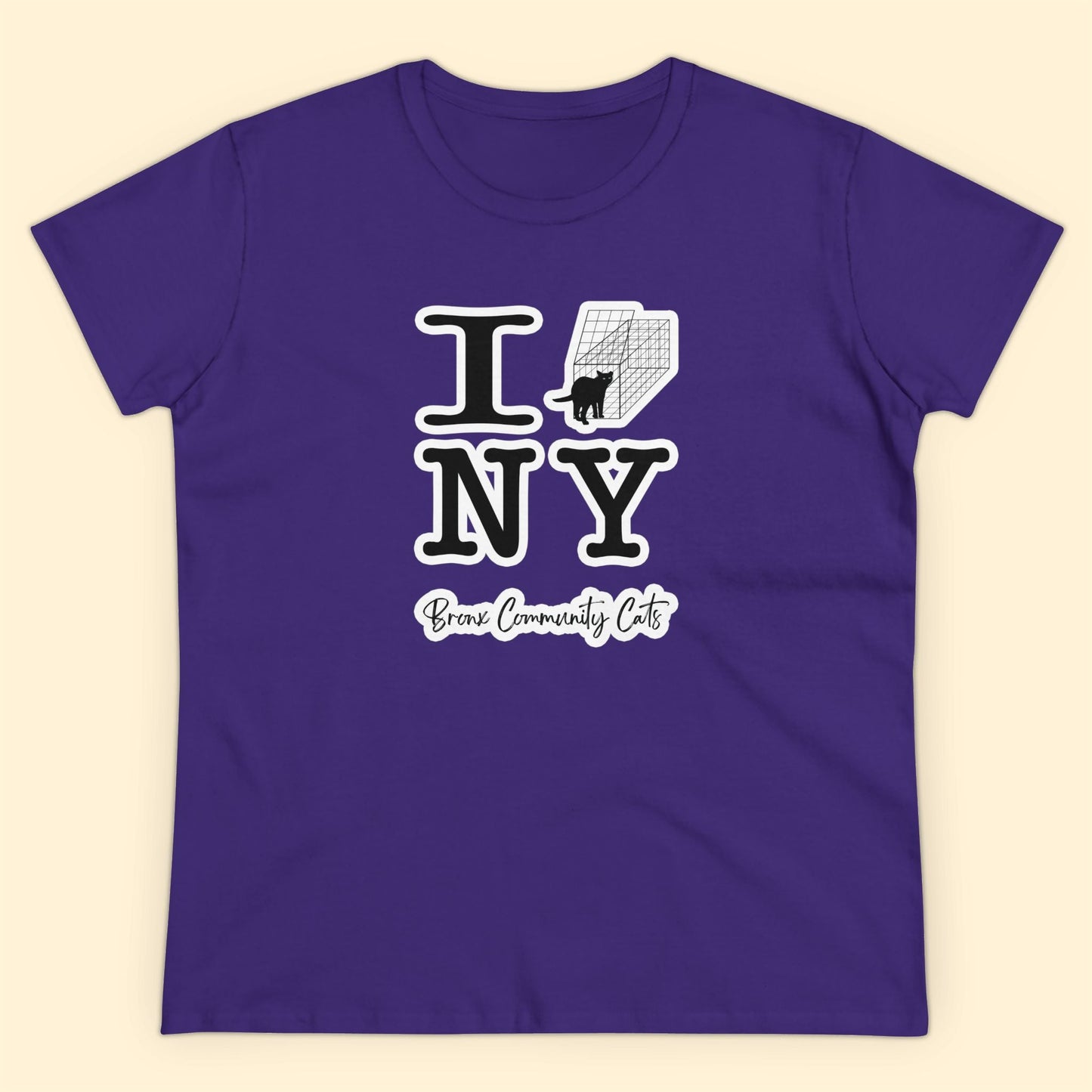 TNRM NY | FUNDRAISER for Bronx Community Cats | Women's Midweight Cotton Tee - Detezi Designs - 11217360083806482564