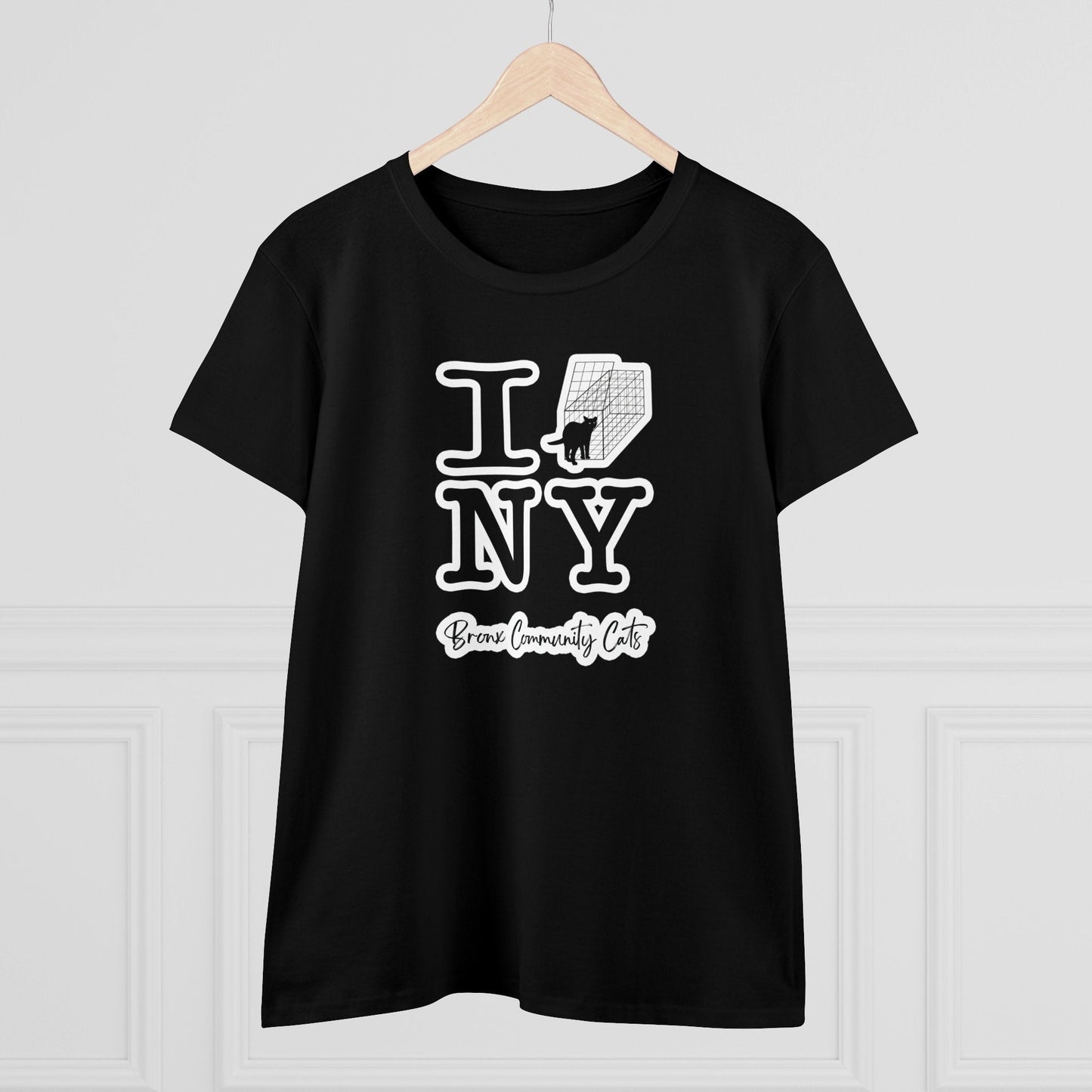 TNRM NY | FUNDRAISER for Bronx Community Cats | Women's Midweight Cotton Tee - Detezi Designs - 11217360083806482564