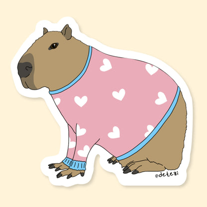 Trans Capybara | Vinyl Sticker - Detezi Designs-