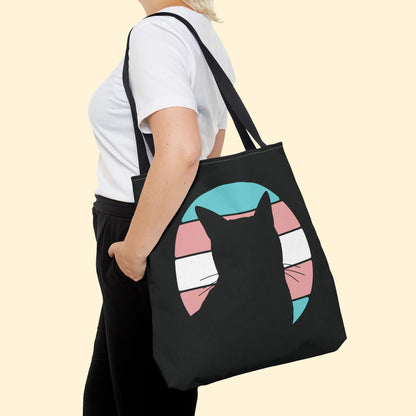 Trans Pride | Cat Silhouette | Tote Bag - Detezi Designs - 23557090251888066977