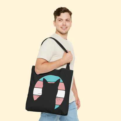 Trans Pride | Cat Silhouette | Tote Bag - Detezi Designs - 23557090251888066977