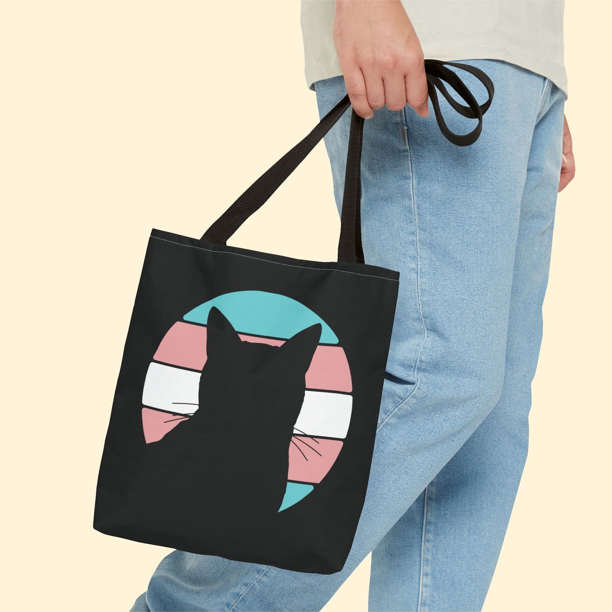 Trans Pride | Cat Silhouette | Tote Bag - Detezi Designs - 23557090251888066977