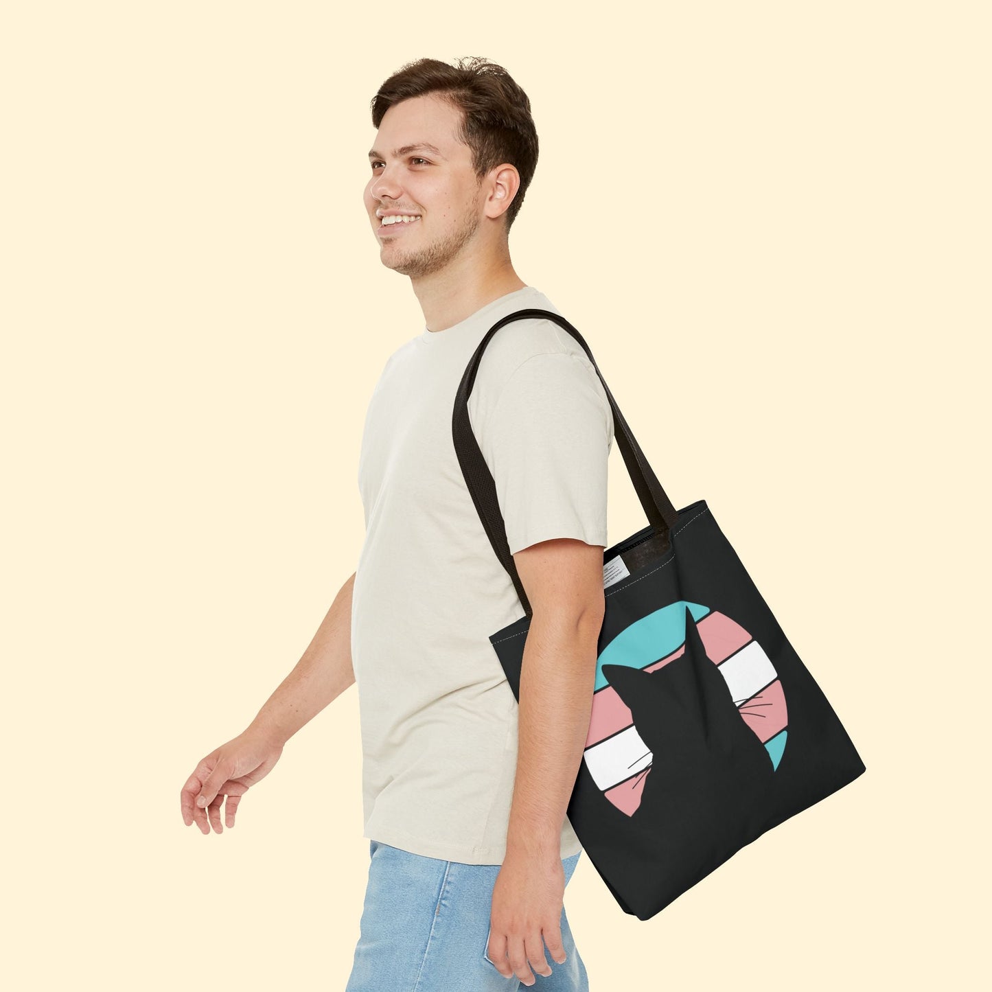 Trans Pride | Cat Silhouette | Tote Bag - Detezi Designs - 23557090251888066977