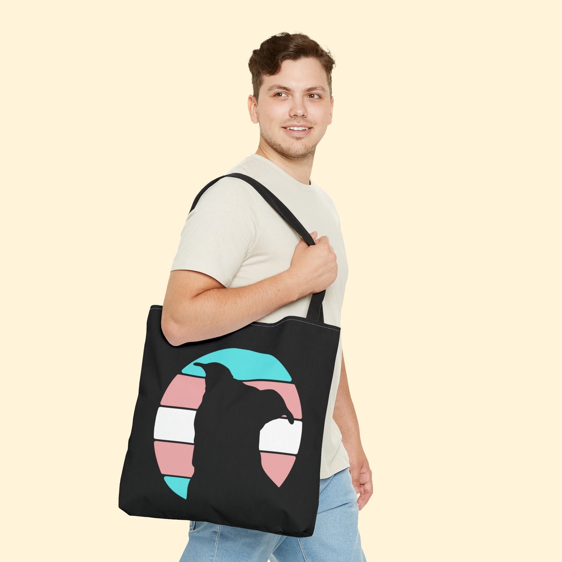 Trans Pride | Pit Bull Silhouette | Tote Bag - Detezi Designs - 12557657284783165151