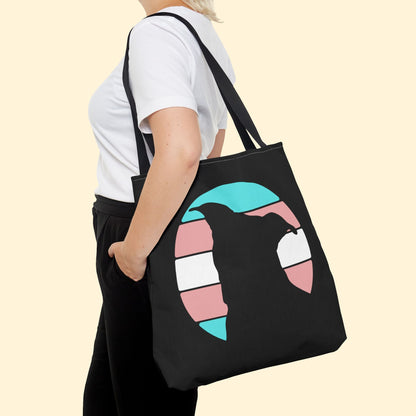 Trans Pride | Pit Bull Silhouette | Tote Bag - Detezi Designs - 12557657284783165151