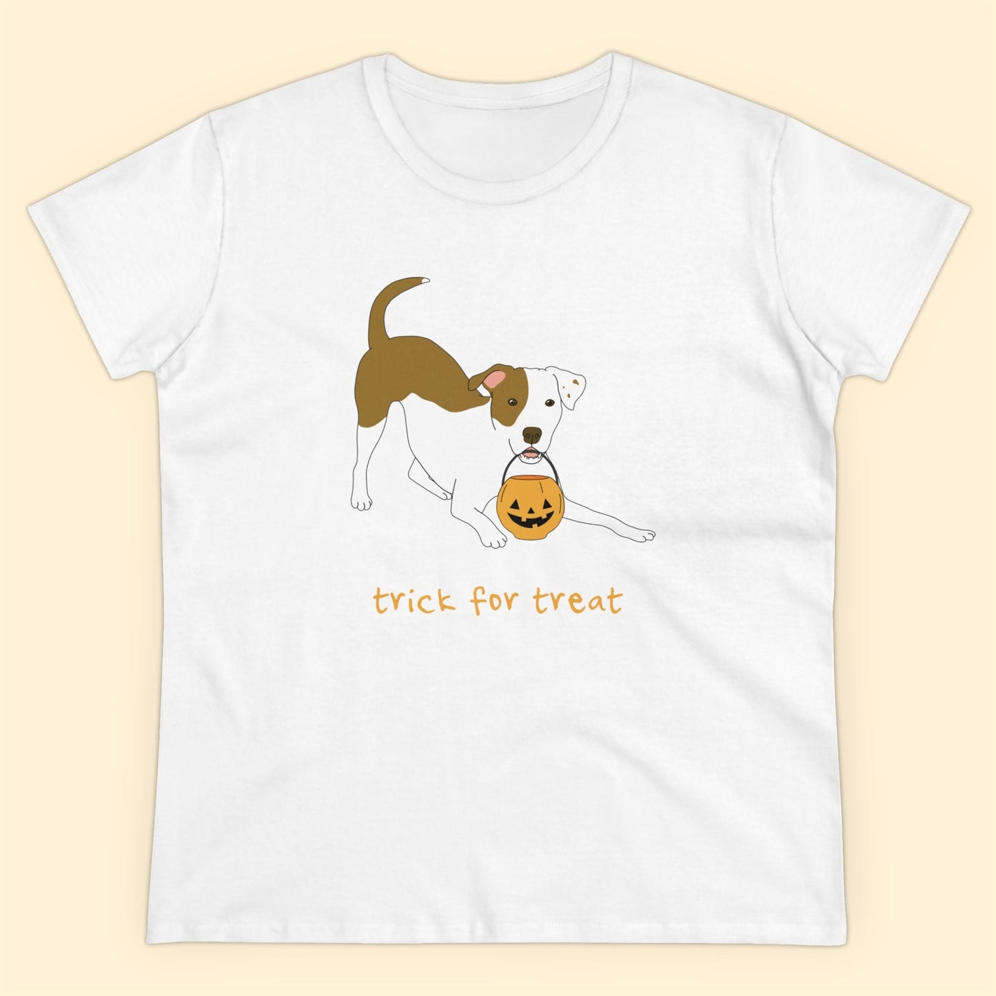 Trick For Treat | Women's Midweight Cotton Tee - Detezi Designs - 13739697548969139227