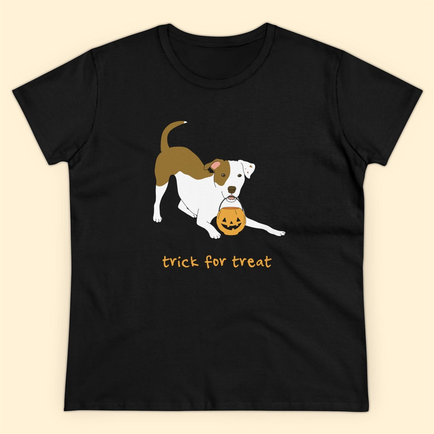 Trick For Treat | Women's Midweight Cotton Tee - Detezi Designs - 64126091287940841365