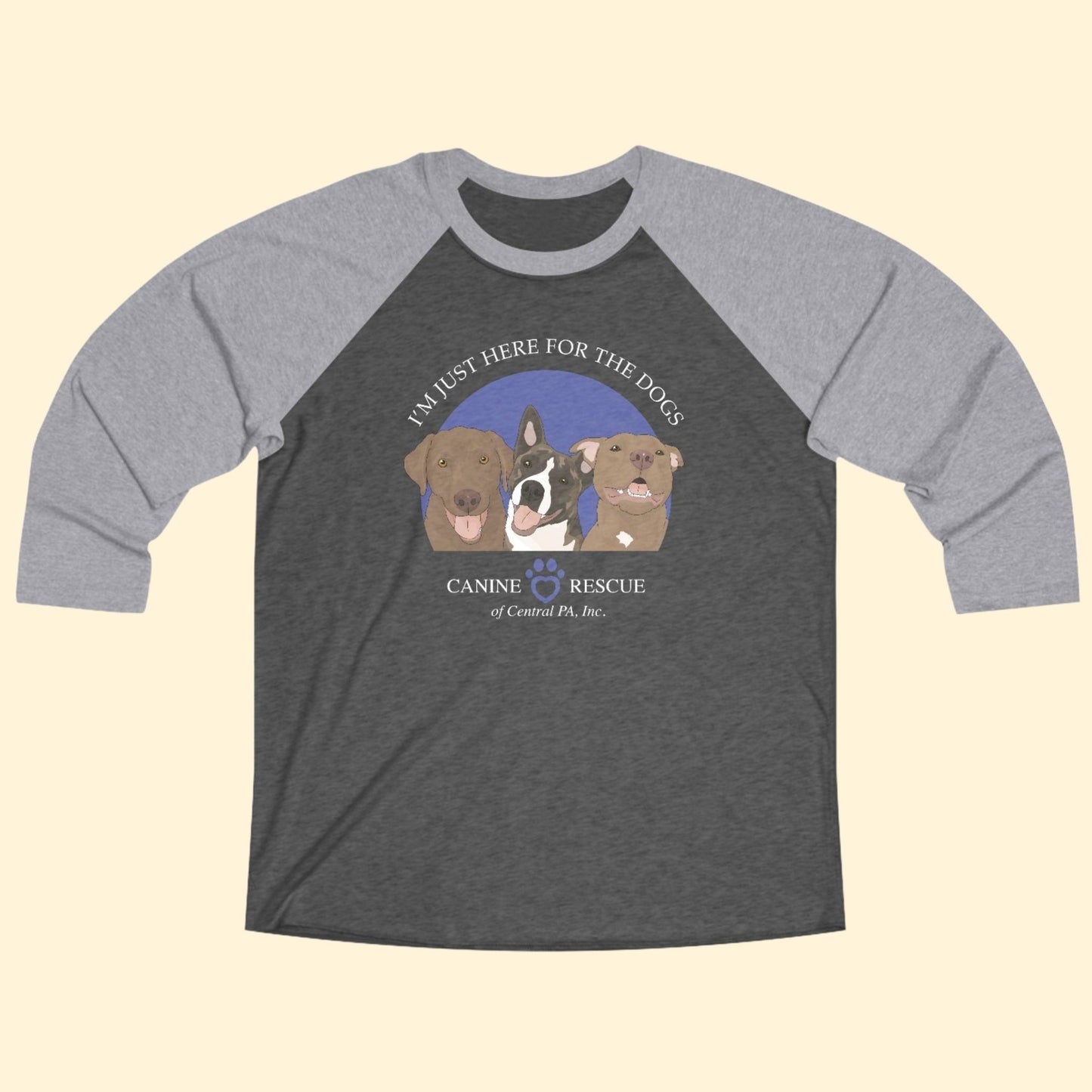Unisex 3\4 Sleeve Tee | FUNDRAISER | Canine Rescue of Central PA - Detezi Designs - 18380071759445737240