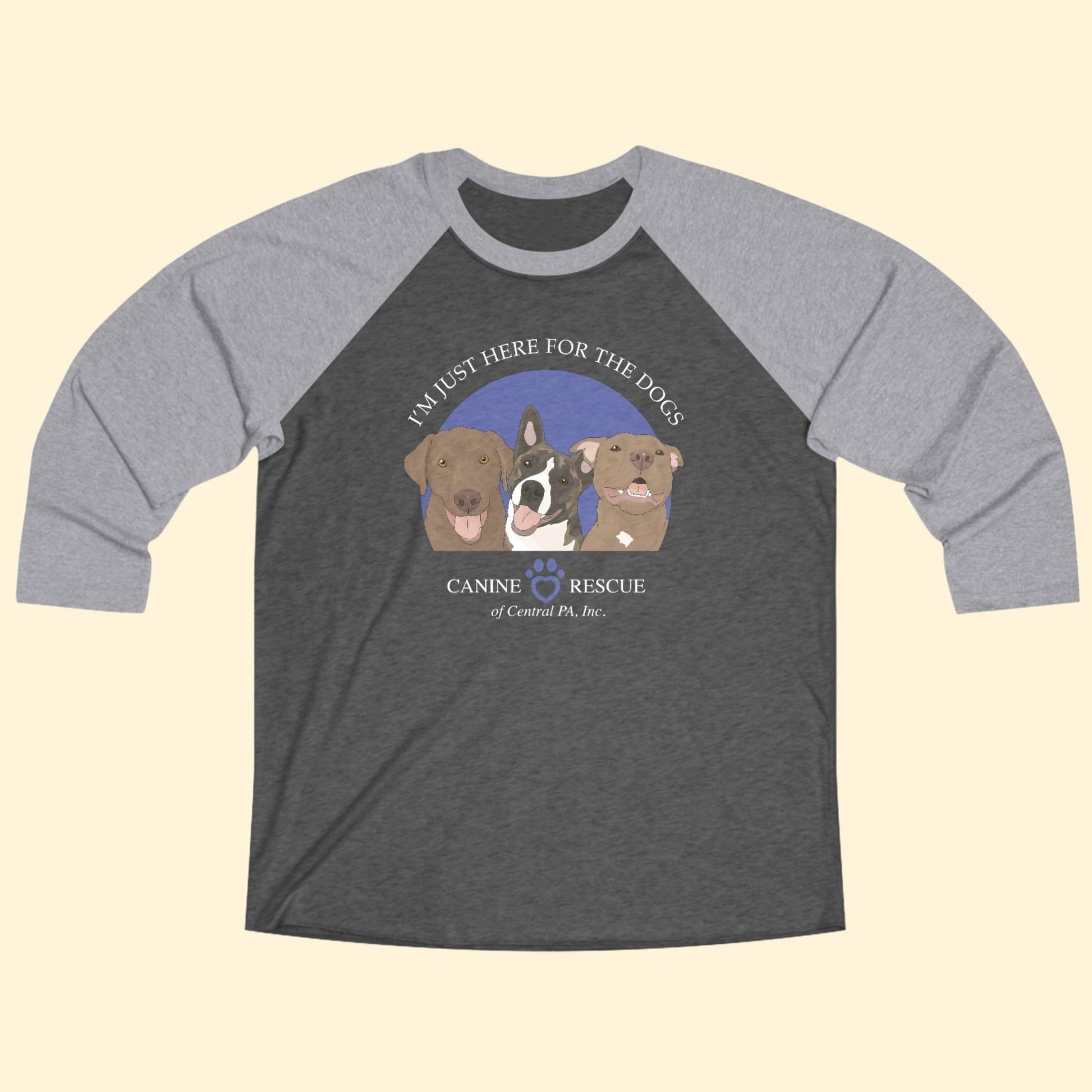 Unisex 3\4 Sleeve Tee | FUNDRAISER | Canine Rescue of Central PA - Detezi Designs - 18380071759445737240