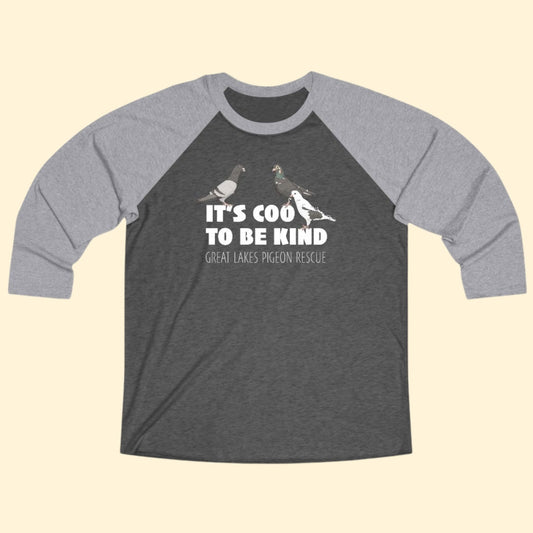 Unisex 3\4 Sleeve Tee | FUNDRAISER | Great Lakes Pigeon Rescue - Detezi Designs - 29462664041754354520