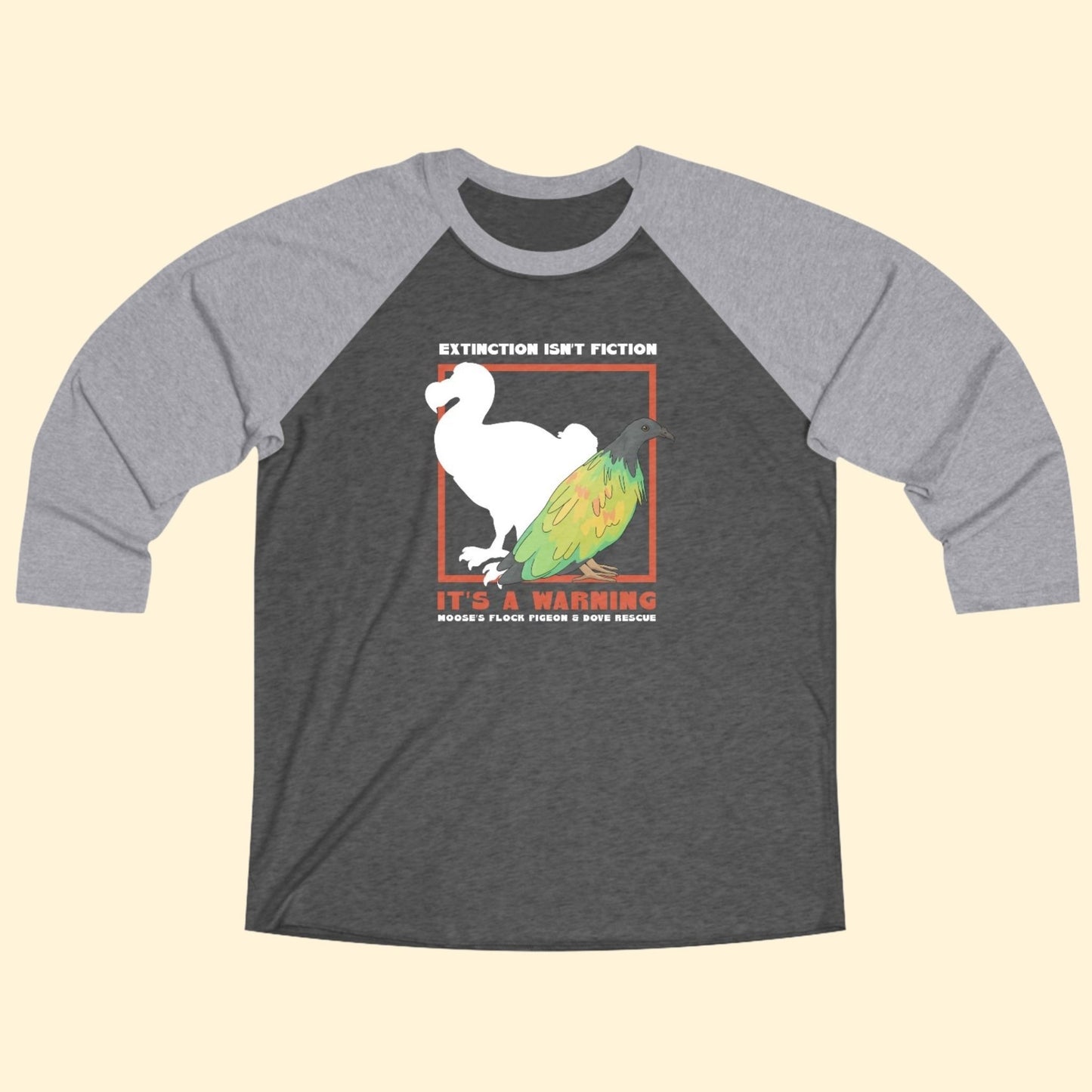 Unisex 3\4 Sleeve Tee | FUNDRAISER | Moose's Flock | Extinction is a Warning - Detezi Designs - 14650905516335616884