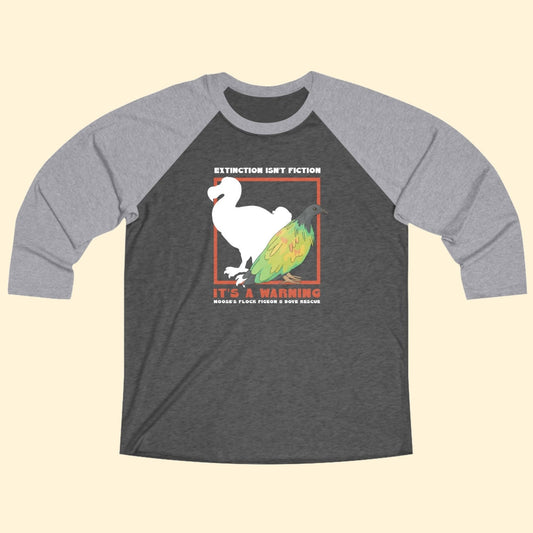 Unisex 3\4 Sleeve Tee | FUNDRAISER | Moose's Flock | Extinction is a Warning - Detezi Designs - 14650905516335616884