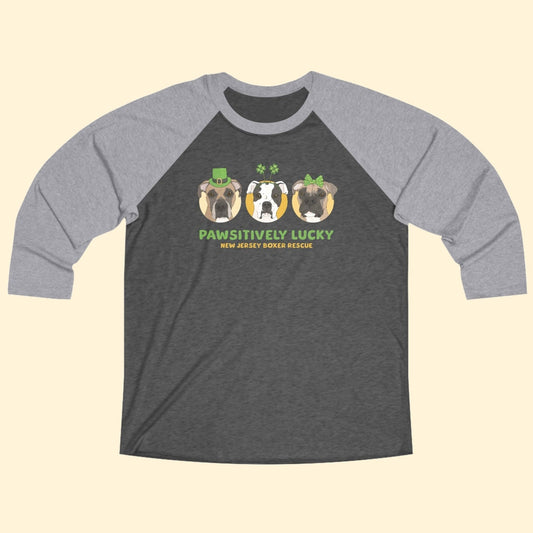 Unisex 3\4 Sleeve Tee | FUNDRAISER | New Jersey Boxer Rescue | St. Patrick's Day - Detezi Designs - 18071291862591193705