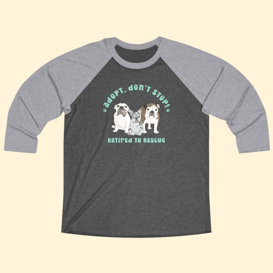 Unisex 3\4 Sleeve Tee | FUNDRAISER | Retired to Rescue - Detezi Designs - 32986768109531963407