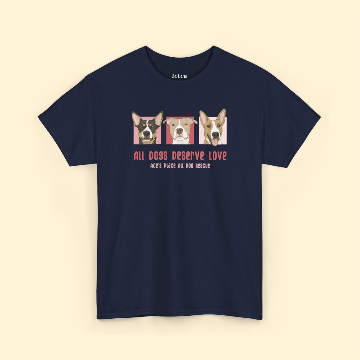 Unisex Crewneck T-shirt | FUNDRAISER | Ace's Place All Dog Rescue - Detezi Designs-16749994594299577916