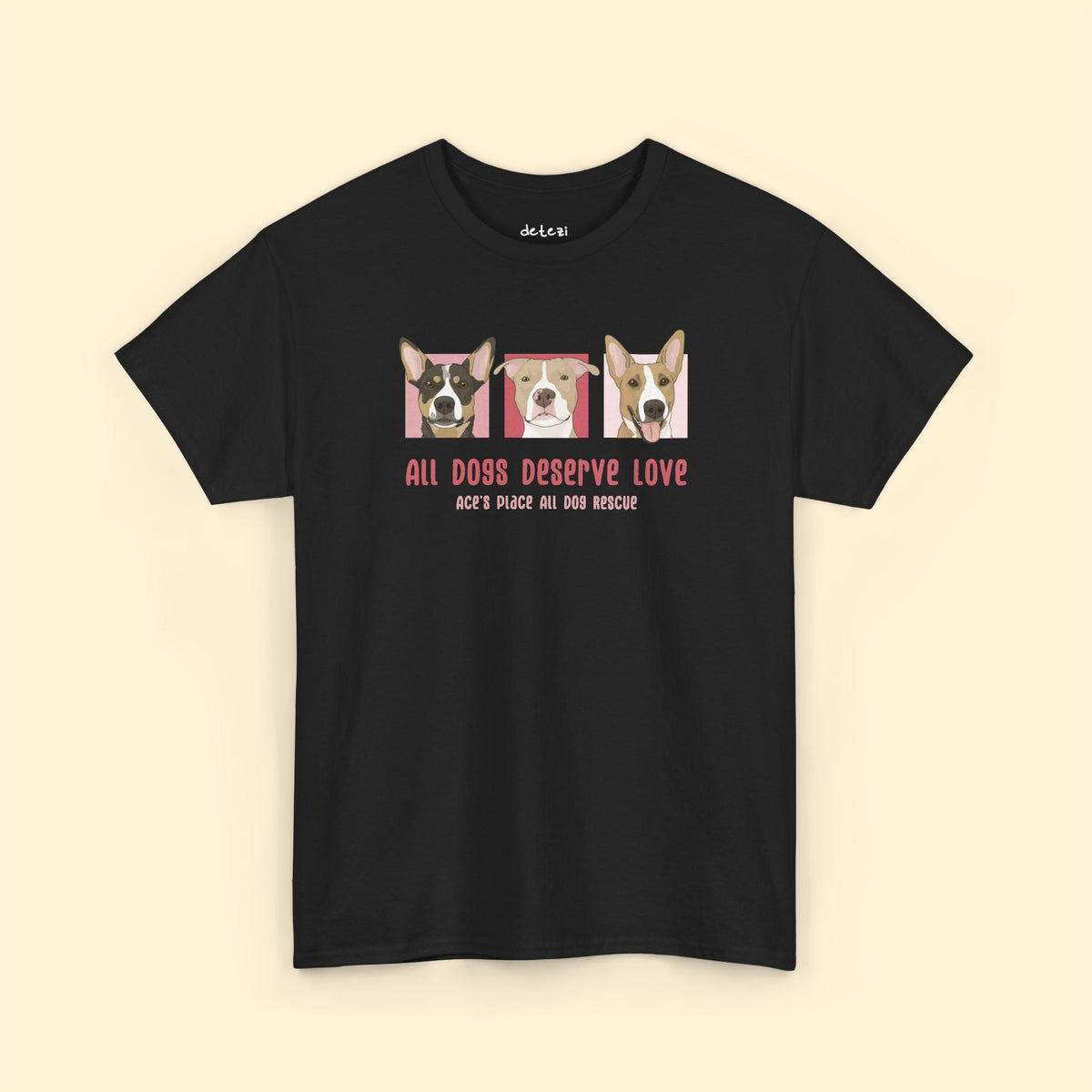 Unisex Crewneck T-shirt | FUNDRAISER | Ace's Place All Dog Rescue - Detezi Designs-22418312300236532985
