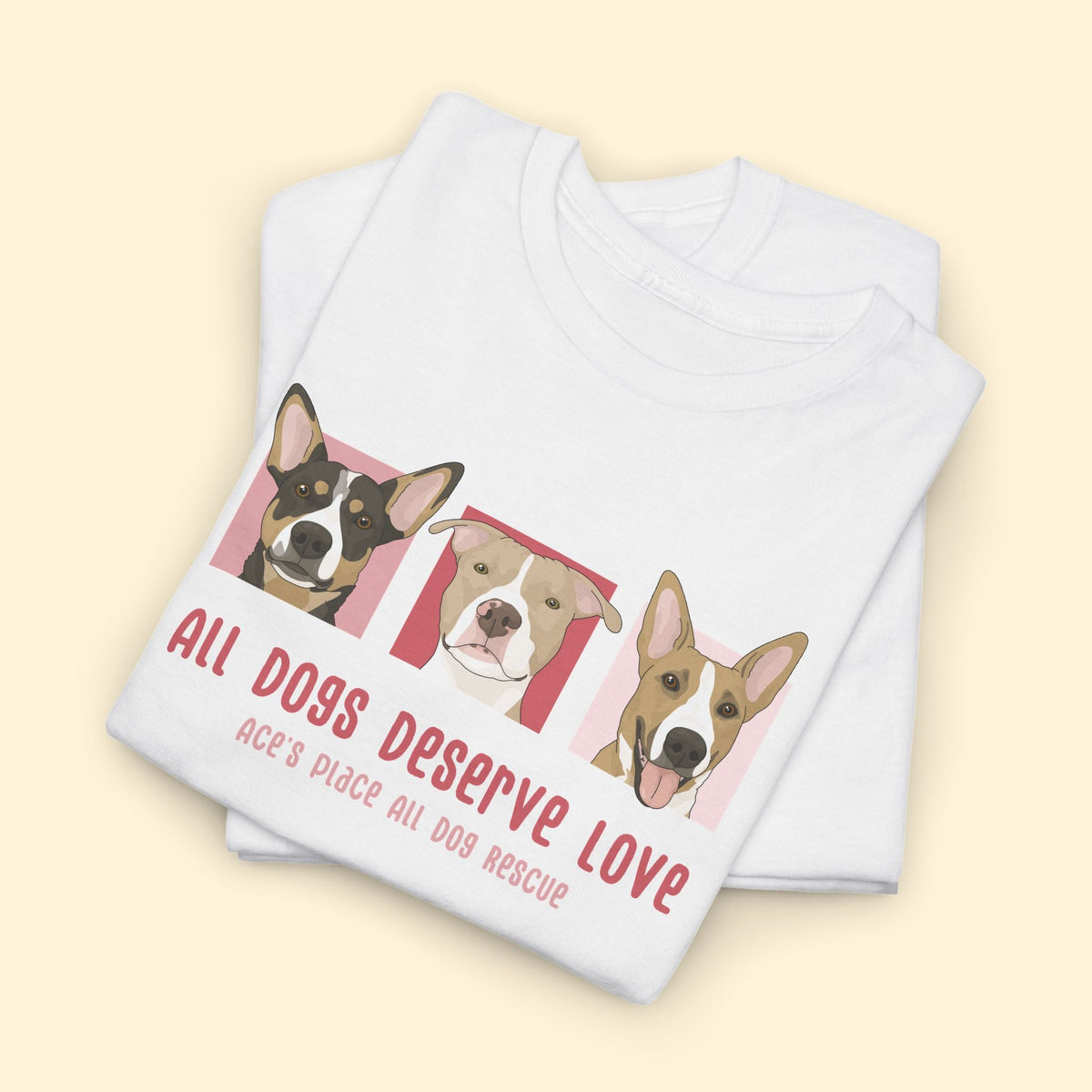 Unisex Crewneck T-shirt | FUNDRAISER | Ace's Place All Dog Rescue - Detezi Designs-74485439521244205731