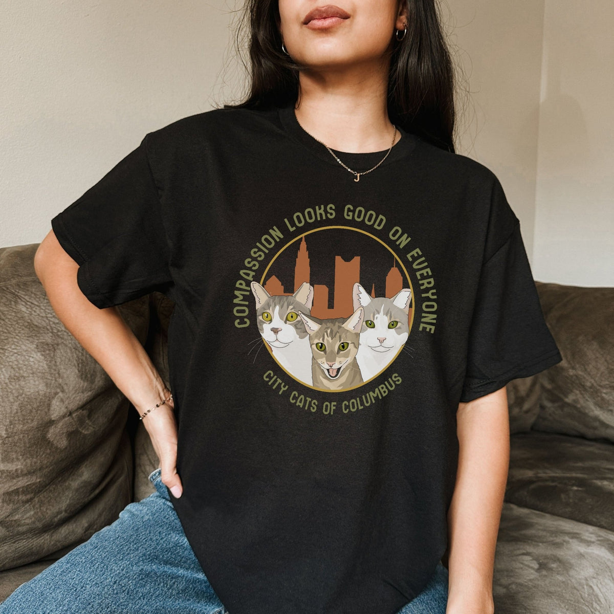 Unisex Crewneck T-shirt | FUNDRAISER | City Cats of Columbus - Detezi Designs-16935636876250370404