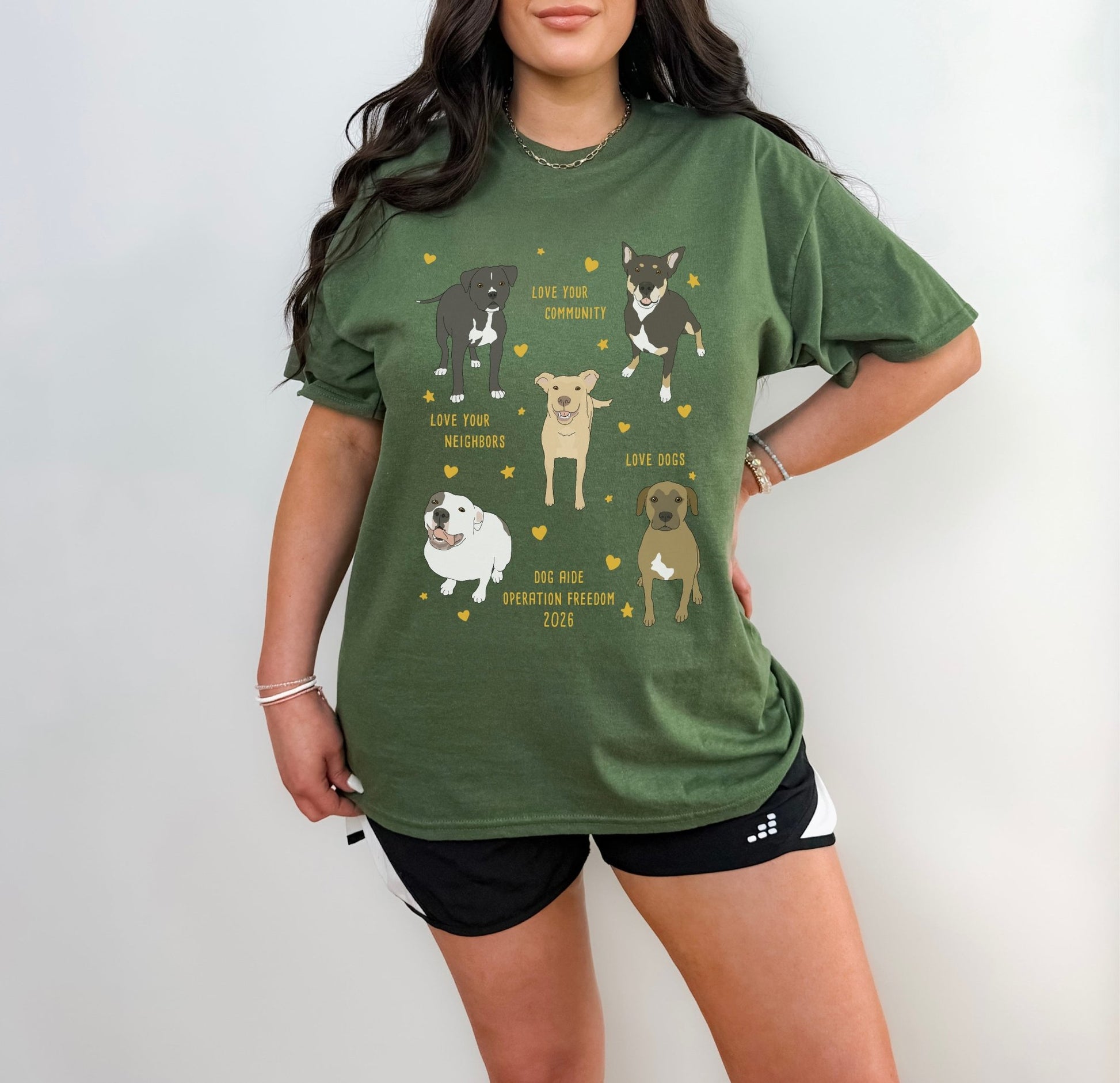 Unisex Crewneck T-shirt | FUNDRAISER | Dog Aide | Operation Freedom 2026 - Detezi Designs-10577284221500702811