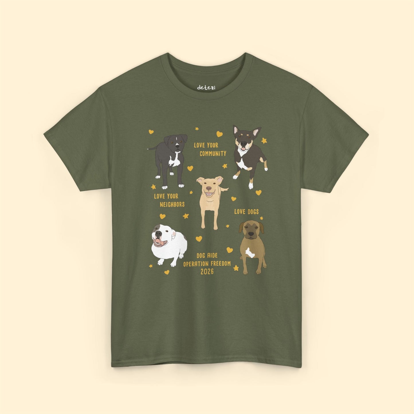 Unisex Crewneck T-shirt | FUNDRAISER | Dog Aide | Operation Freedom 2026 - Detezi Designs-19781492085250559777