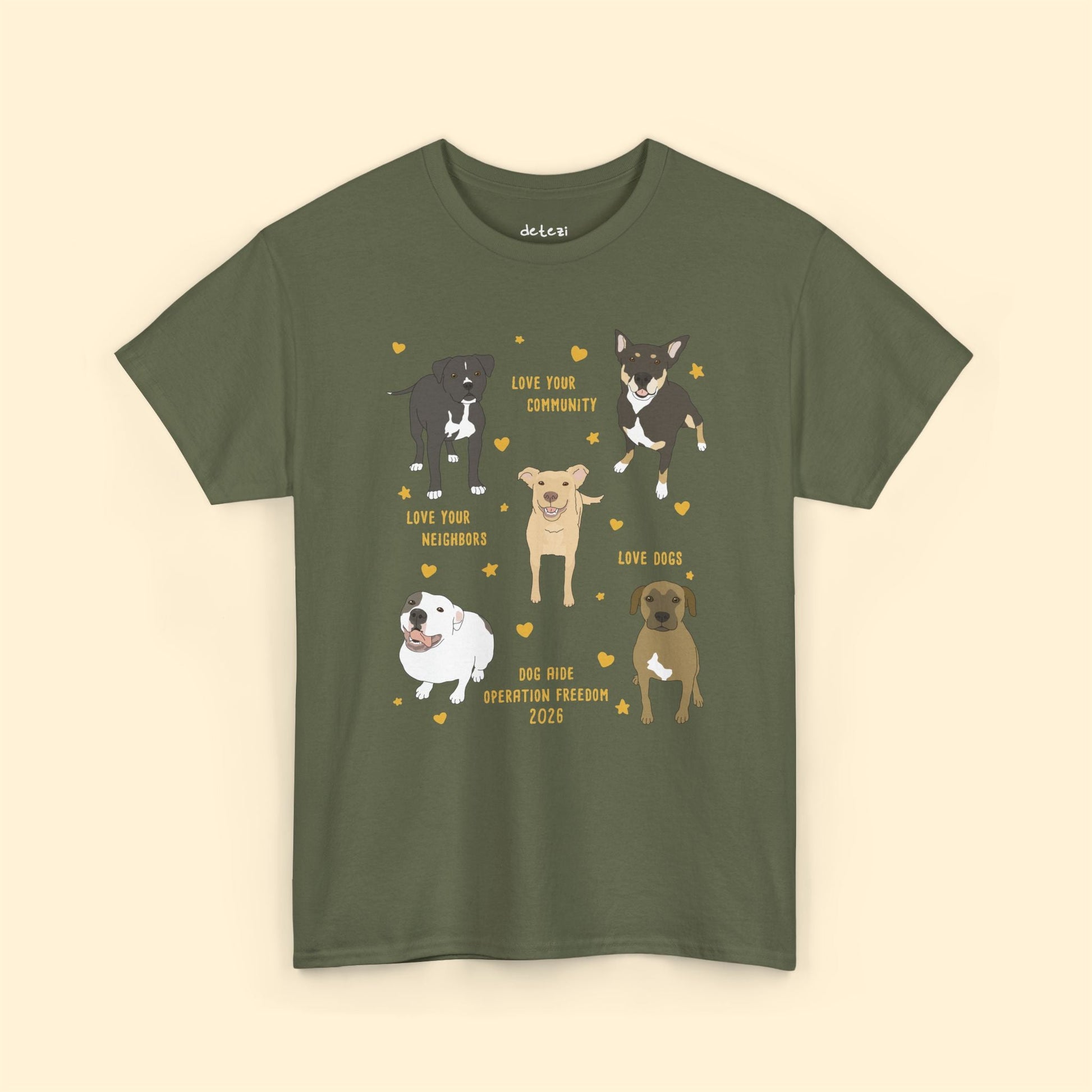 Unisex Crewneck T-shirt | FUNDRAISER | Dog Aide | Operation Freedom 2026 - Detezi Designs-19781492085250559777