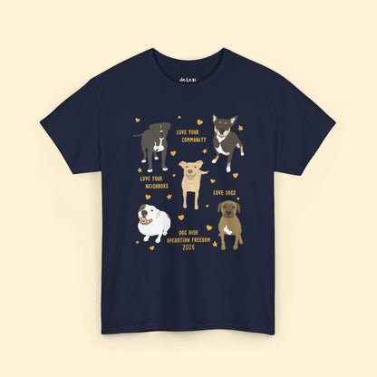 Unisex Crewneck T-shirt | FUNDRAISER | Dog Aide | Operation Freedom 2026 - Detezi Designs-51426340675871720416