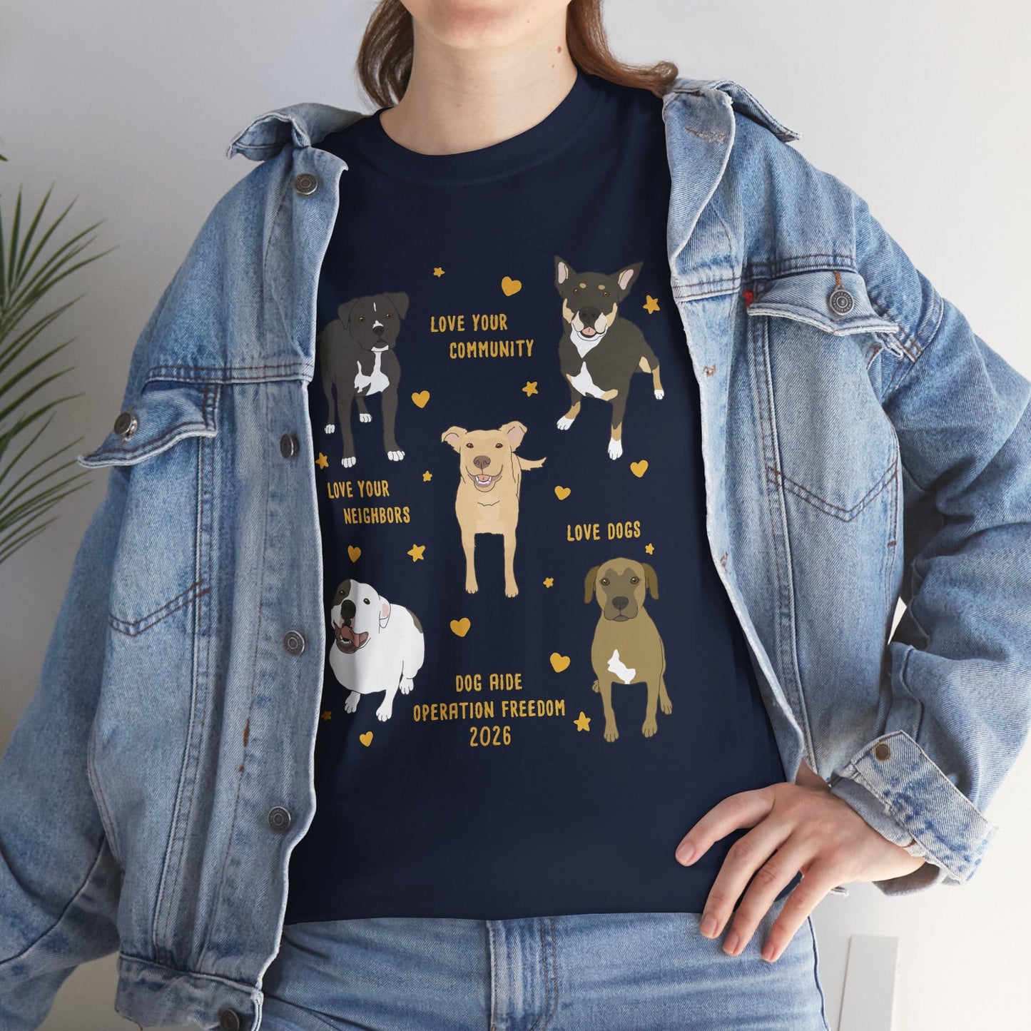 Unisex Crewneck T-shirt | FUNDRAISER | Dog Aide | Operation Freedom 2026 - Detezi Designs-51426340675871720416