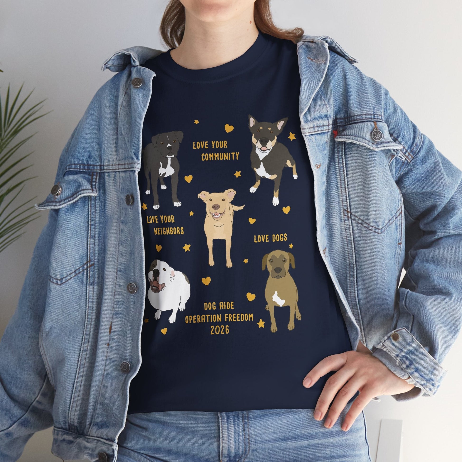 Unisex Crewneck T-shirt | FUNDRAISER | Dog Aide | Operation Freedom 2026 - Detezi Designs-51426340675871720416