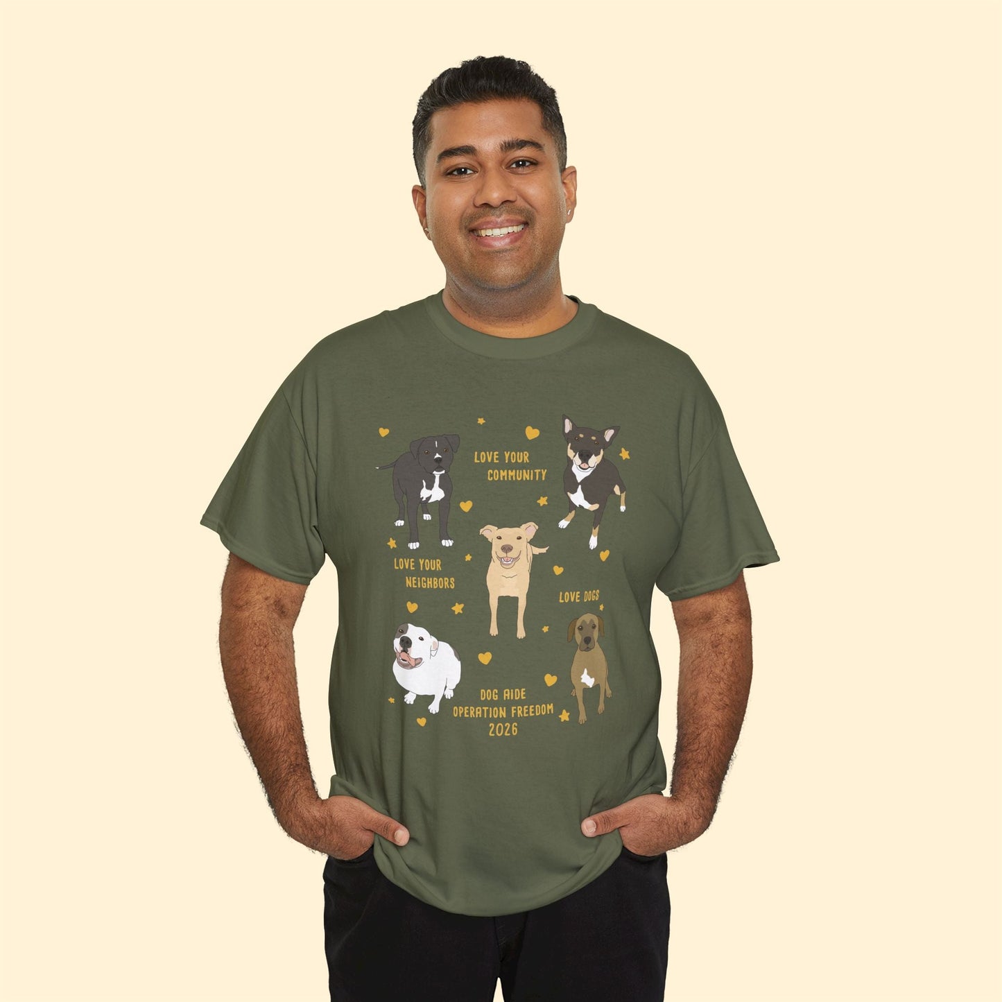 Unisex Crewneck T-shirt | FUNDRAISER | Dog Aide | Operation Freedom 2026 - Detezi Designs-51426340675871720416