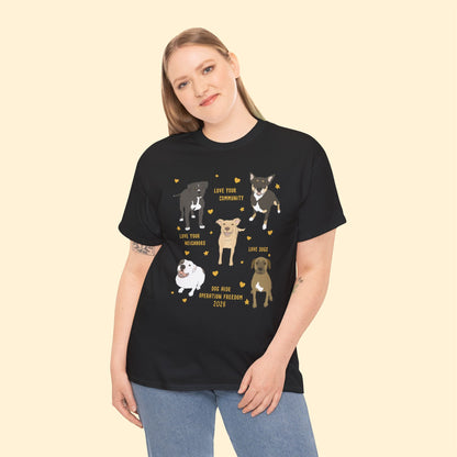 Unisex Crewneck T-shirt | FUNDRAISER | Dog Aide | Operation Freedom 2026 - Detezi Designs-51426340675871720416