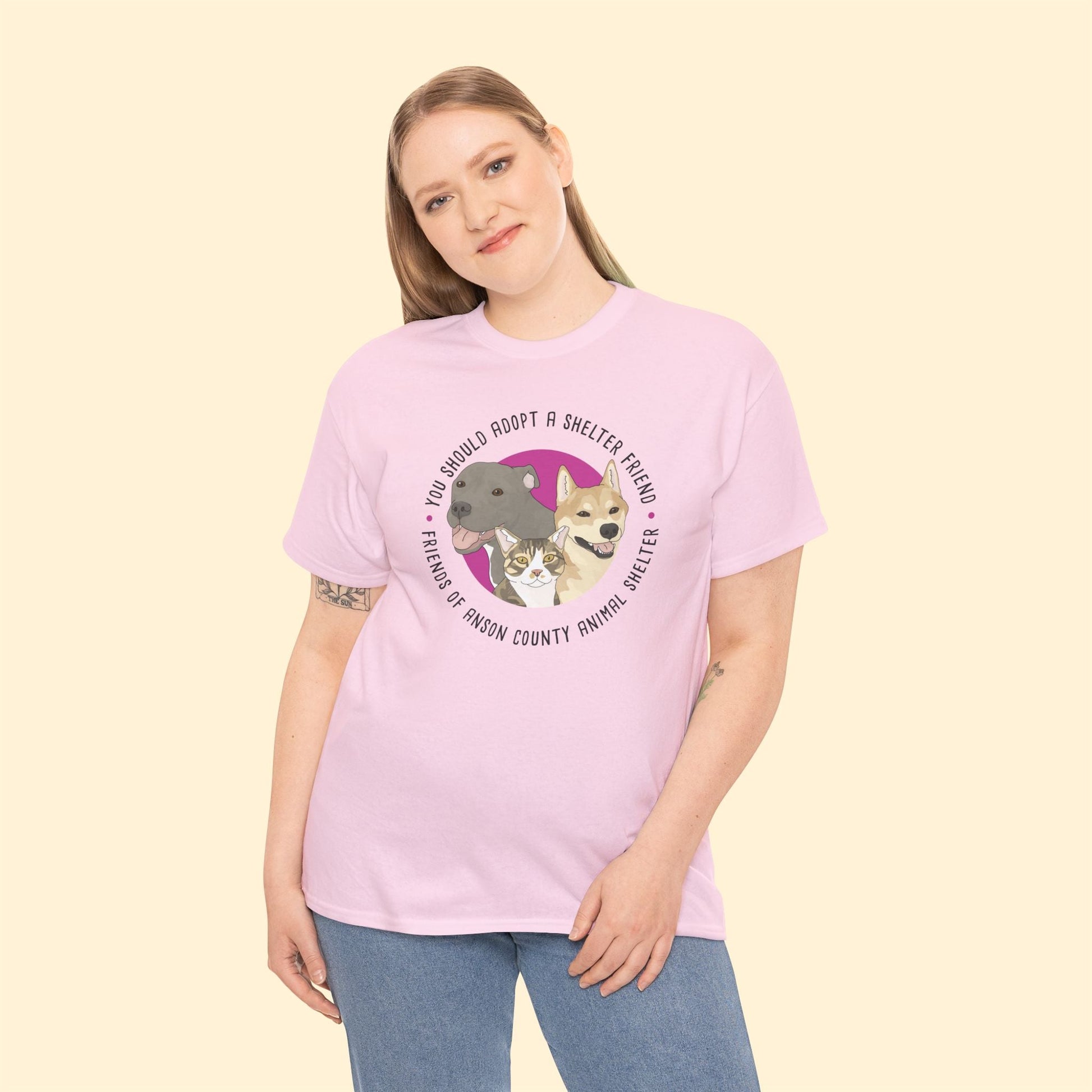 Unisex Crewneck T-shirt | FUNDRAISER | Friends of Anson County Animal Shelter - Detezi Designs - 14802049109917467852
