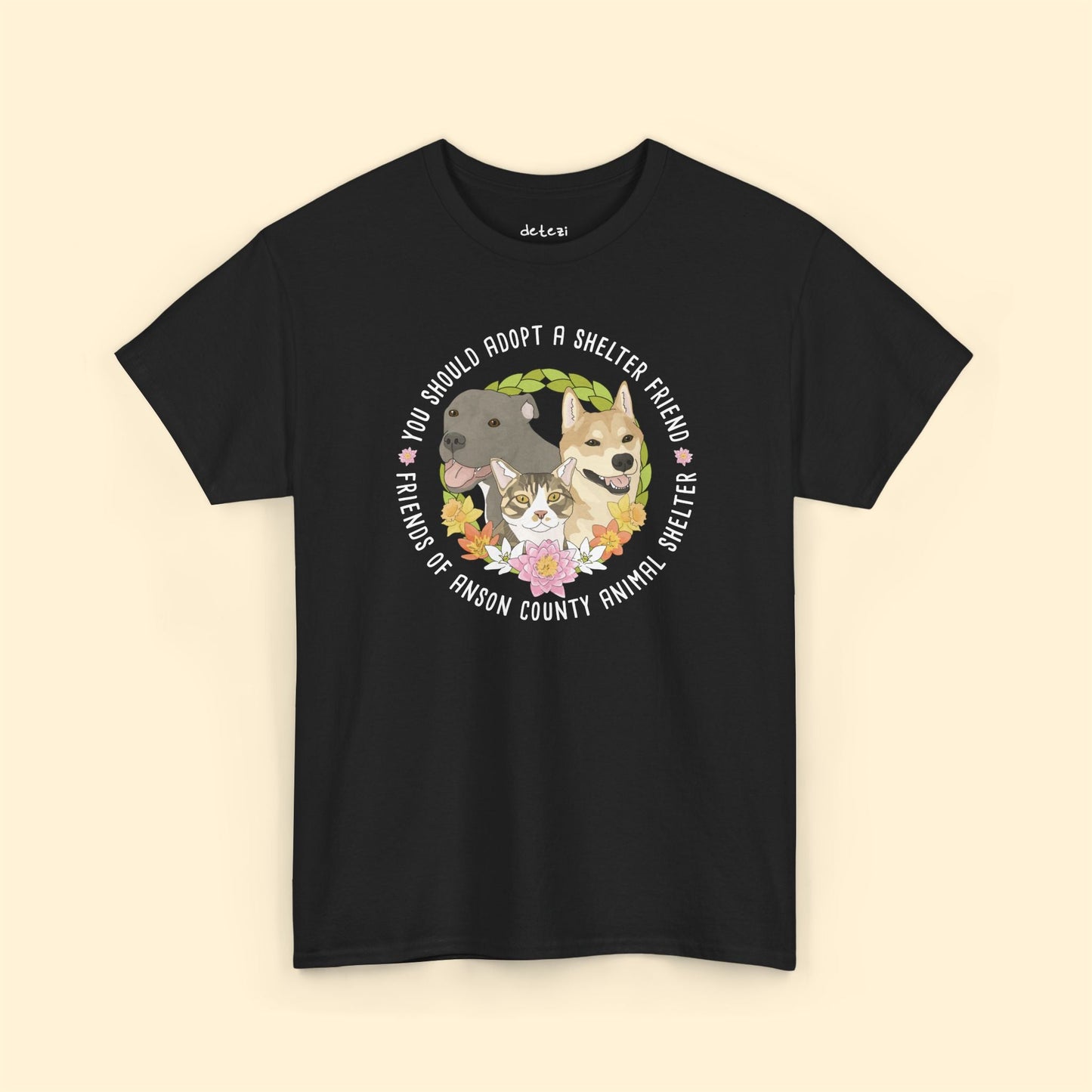 Unisex Crewneck T-shirt | FUNDRAISER | Friends of Anson County Animal Shelter | Spring - Detezi Designs - 11532351029768719415