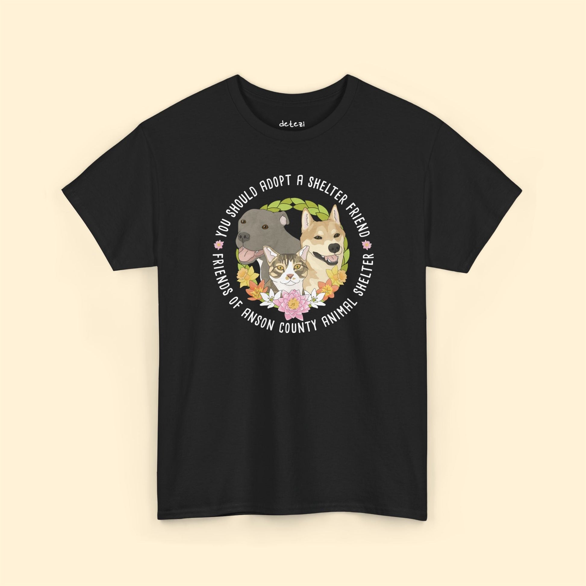 Unisex Crewneck T-shirt | FUNDRAISER | Friends of Anson County Animal Shelter | Spring - Detezi Designs - 11532351029768719415