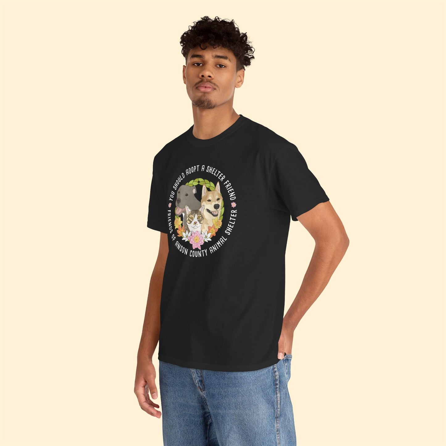 Unisex Crewneck T-shirt | FUNDRAISER | Friends of Anson County Animal Shelter | Spring - Detezi Designs - 29355385324902640997