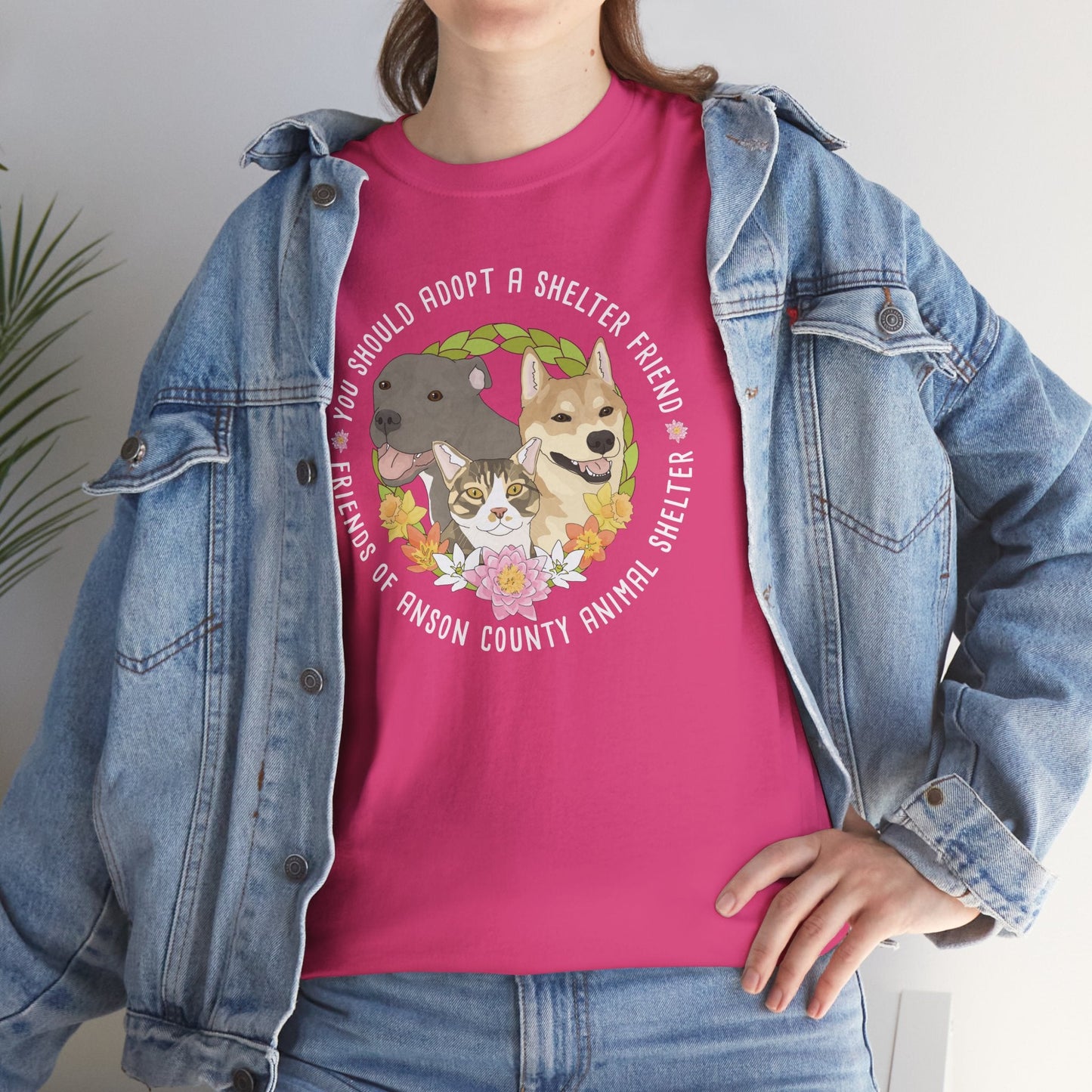 Unisex Crewneck T-shirt | FUNDRAISER | Friends of Anson County Animal Shelter | Spring - Detezi Designs - 29355385324902640997