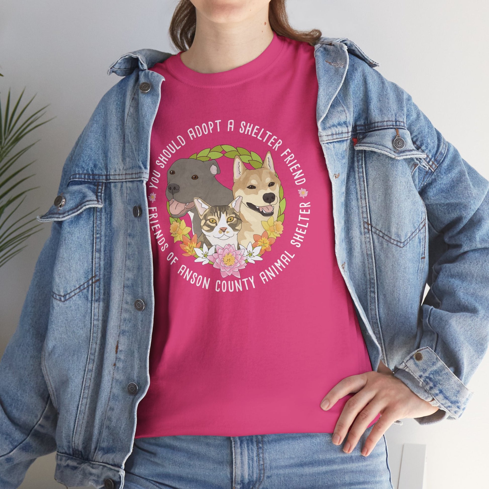 Unisex Crewneck T-shirt | FUNDRAISER | Friends of Anson County Animal Shelter | Spring - Detezi Designs - 29355385324902640997