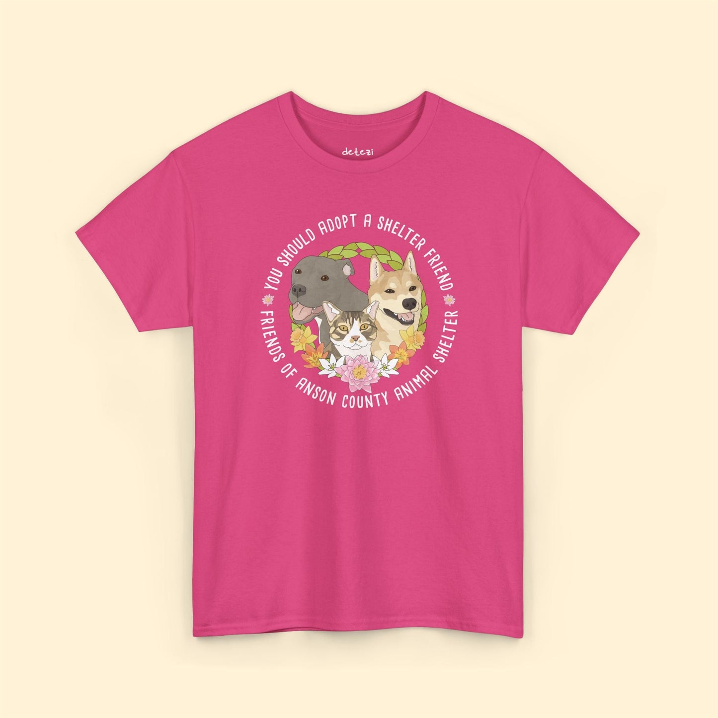 Unisex Crewneck T-shirt | FUNDRAISER | Friends of Anson County Animal Shelter | Spring - Detezi Designs - 33291446328663635235