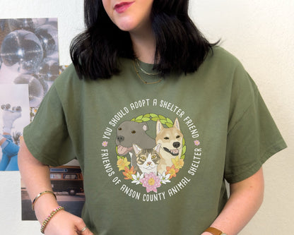 Unisex Crewneck T-shirt | FUNDRAISER | Friends of Anson County Animal Shelter | Spring - Detezi Designs - 33291446328663635235