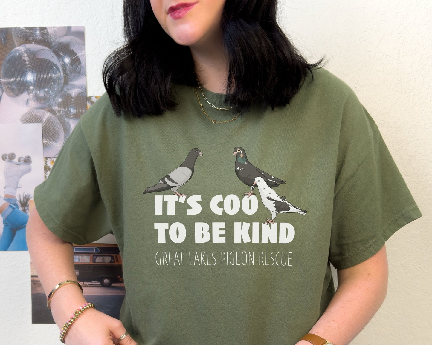 Unisex Crewneck T-shirt | FUNDRAISER | Great Lakes Pigeon Rescue - Detezi Designs - 12711594451368454517