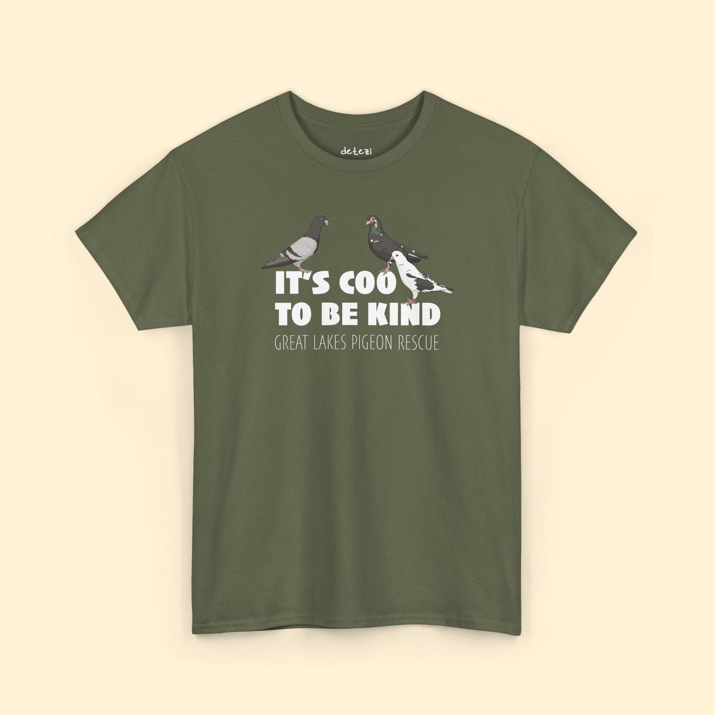 Unisex Crewneck T-shirt | FUNDRAISER | Great Lakes Pigeon Rescue - Detezi Designs - 90598868194953603620