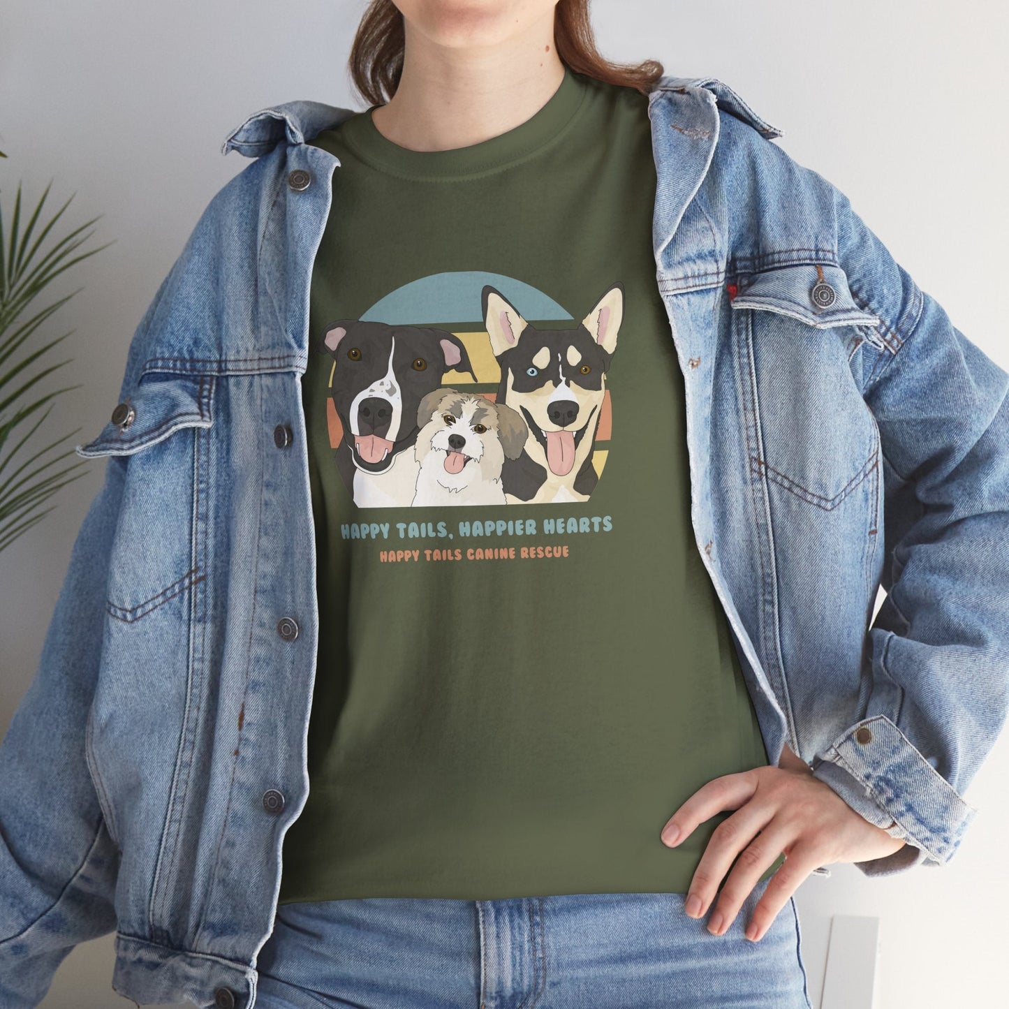 Unisex Crewneck T-shirt | FUNDRAISER | Happy Tails Canine Rescue - Detezi Designs-10378587018250233342