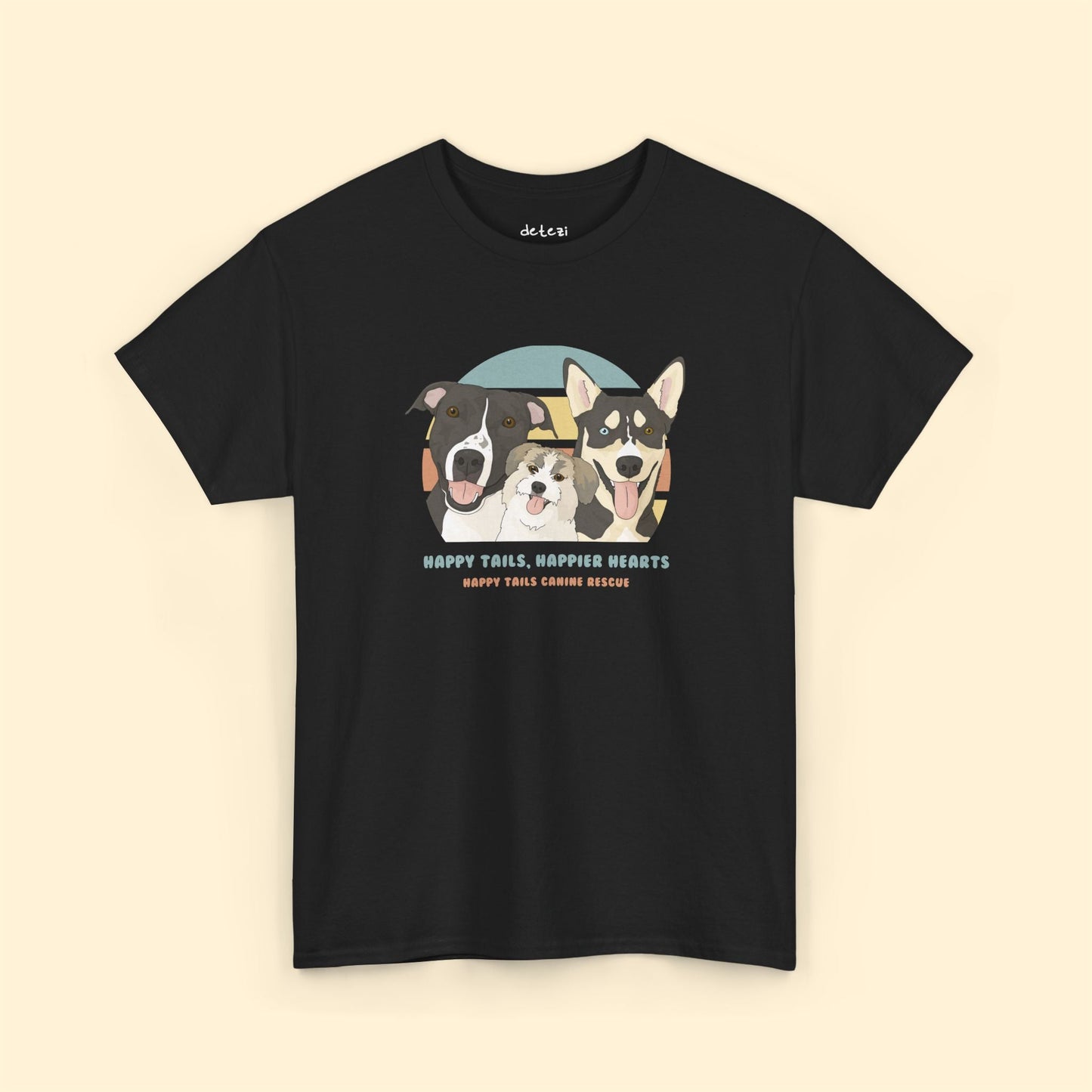 Unisex Crewneck T-shirt | FUNDRAISER | Happy Tails Canine Rescue - Detezi Designs-10378587018250233342
